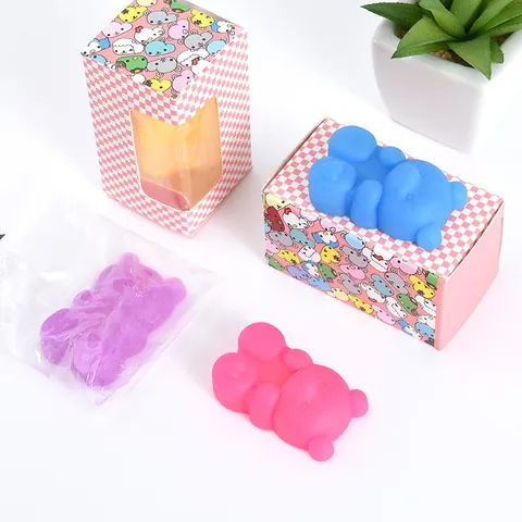 Simpatico Orso Animale Giocattolo da Spremere TPR Sollievo dallo Stress Morbido Giocattolo Sensoriale Fidget Per Bambini Adulti