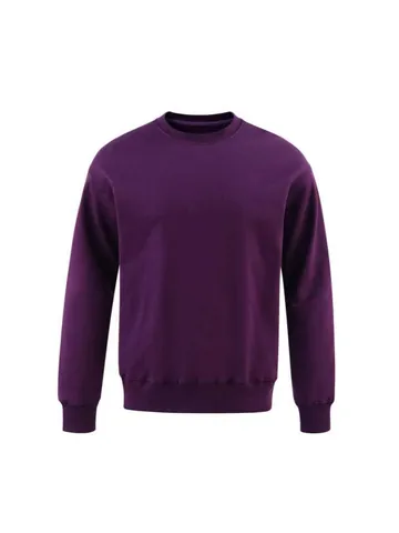 Sudadera Unisex Holgada con Forro de Felpa Pesada Cuello Redondo Pulóver Manga Larga Color Sólido Cálido Otoño Invierno Casual Deportivo Top