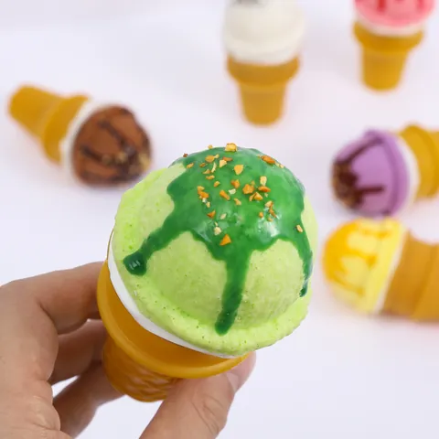 Modelo Realista de Cono de Helado de Simulación de PU Accesorios de Exhibición de Postres Artificiales Para Decoración Del Hogar
