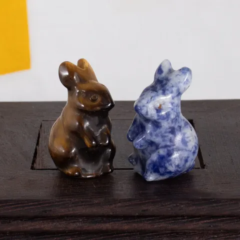 Natürliche Kristall Hase Figur Handgeschnitzte Edelstein Bunny Statue Mini Tier Skulptur Für Ostern Home Dekor Geschenk