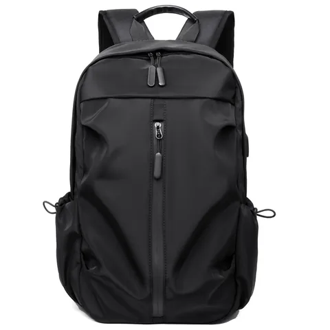 Mochila Casual Minimalista de Poliéster Para Hombres Mujeres Bolsa Para Portátil de 14 Pulgadas Mochila de Viaje de Moda Con Puerto de Carga USB