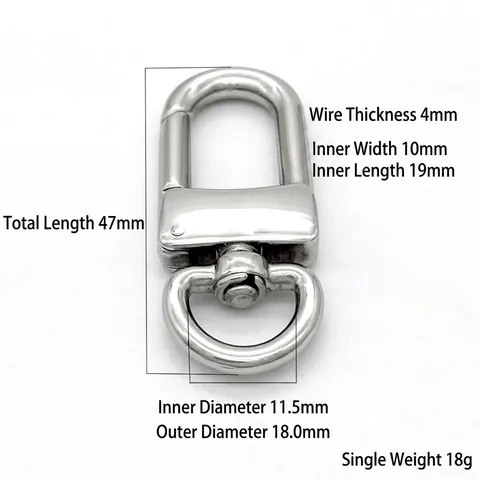 Polished Stainless Steel Swivel Snap Hook Metal Spring Lobster Clasp For Keyring Handbag Connector Jewelry Making Finding