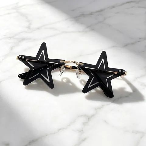 Mode Vijfpuntige Ster Zonnebril Metalen Frame AC Lenzen Nieuwigheid Kerstmis Feest Decor Brillen Voor Heren Dames Trendy Brillen