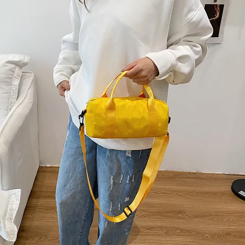 Bolso de Hombro de Nailon Casual para Mujer Gran Capacidad Minimalista Color Sólido Bolso de Viaje y Gimnasio