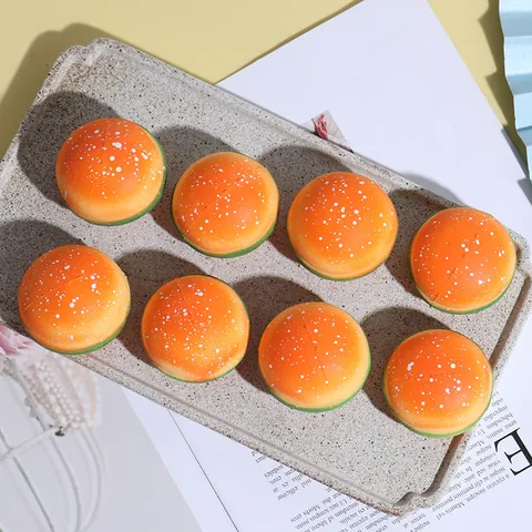 Realistic Simulation Hamburger Squishy Toy Slow Rebound TPR Stress Relief Squeeze Fidget Toy For Office Desk Decor Adults Teens Gift