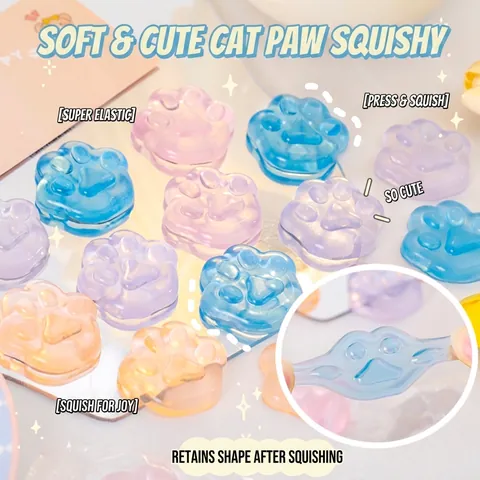 Mini Transparant Kattenpoot Squishy Speelgoed TPR Stressverlichting Knijpspeelgoed Voor Kinderen Volwassenen Plezier Novelty