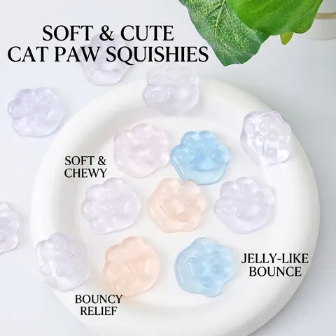 Mini Transparant Kattenpoot Squishy Speelgoed TPR Stressverlichting Knijpspeelgoed Voor Kinderen Volwassenen Plezier Novelty