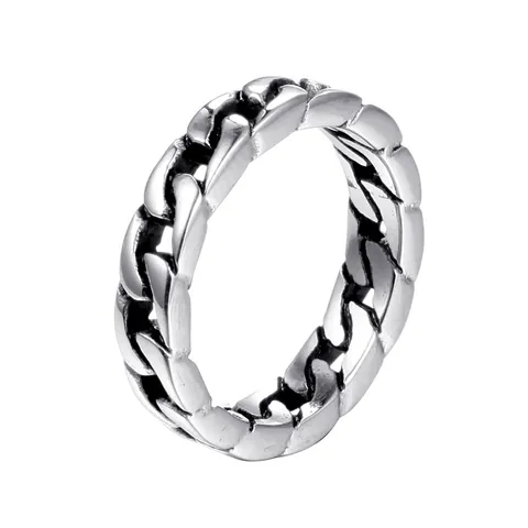 Heren Cubaanse Schakel Ring Roestvrij Staal Gepolijst Punk Hip Hop Ring Gothic Band Ring Voor Mannen Sieraden