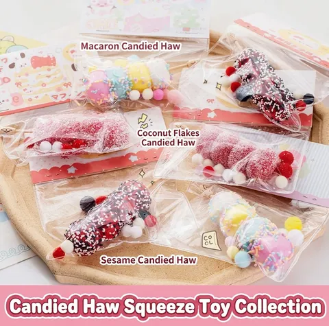 Simulation Aubépines Enrobées de Sucre Squishy Jouet Nourriture Mignonne Patte de Chat Rebond Lent Jouet de Décompression pour Enfants Adultes Cadeau Anti-stress