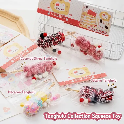 Simulation Aubépines Enrobées de Sucre Squishy Jouet Nourriture Mignonne Patte de Chat Rebond Lent Jouet de Décompression pour Enfants Adultes Cadeau Anti-stress