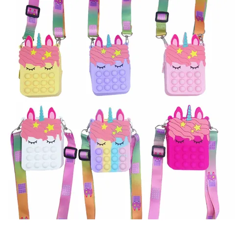 Silikongel Silikon Münztasche Dekompressionsblasen Quetsch Umhängetasche Spielzeugtasche