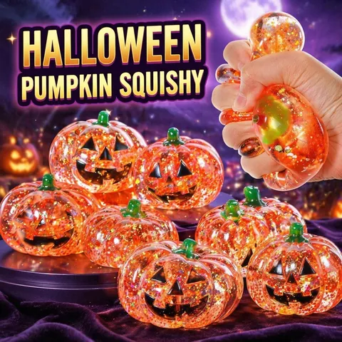 Halloween Pompoen Squishy Speelgoed Maltose Vulling Stressverlichting Slow Rebound Squeeze Speelgoed Met Glitters Halloween