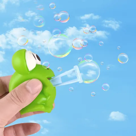 Jouet Créatif à Bulles de Savon Animaux Rigolos pour Enfants Anti-stress Extérieur Grenouille Serpent Dinosaure Chenille Set de Bulles