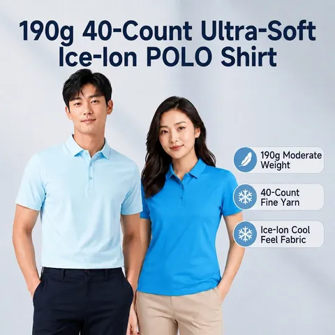 Men's Summer Cooling Ice Silk Polo Shirt Breathable Quick Dry Short Sleeve Lapel Top Business Casual Solid Color Polo Shirt