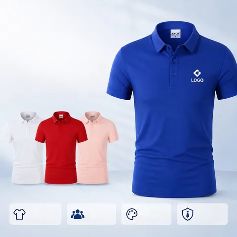 Men's Summer Cooling Ice Silk Polo Shirt Breathable Quick Dry Short Sleeve Lapel Top Business Casual Solid Color Polo Shirt