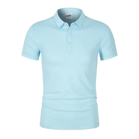 Polo da Uomo Estiva in Seta di Ghiaccio Rinfrescante Traspirante Asciugatura Rapida Manica Corta Revers Top Business Casual Tinta Unita