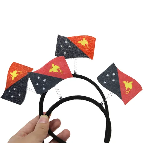 Papua-Neuguinea Flagge Haarreif Patriotische Party Dekorationen Glitzer Herz Kopfschmuck Für Unabhängigkeitstag Festivals Kostüm Requisiten