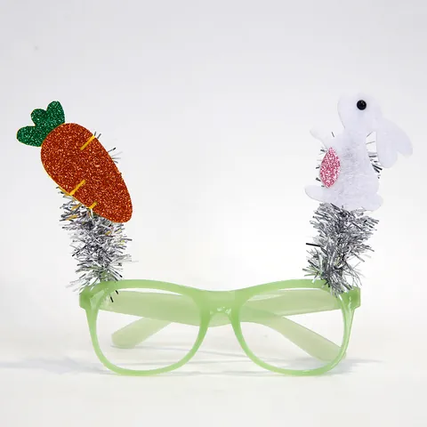 Gafas Luminosas para Decoración de Fiesta de Pascua Patrón Conejo Pollito Huevo Accesorios para Fotos Montura de Gafas Fluorescentes