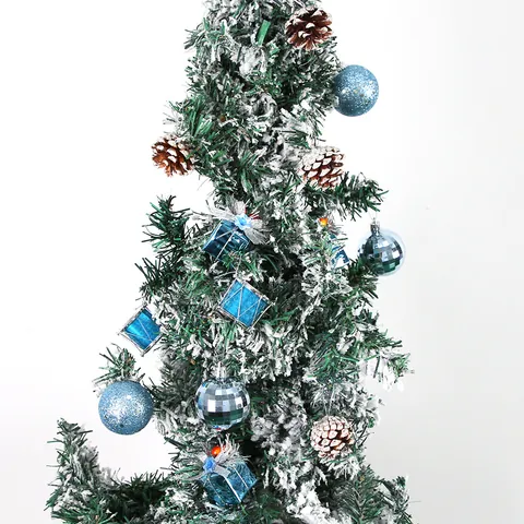 Weihnachtsbaum Hängende Dekoration Set Kunststoff Schaumstoff Natürliche Zapfen Glitzer Glocken Mini Geschenkboxen Für Feiertage