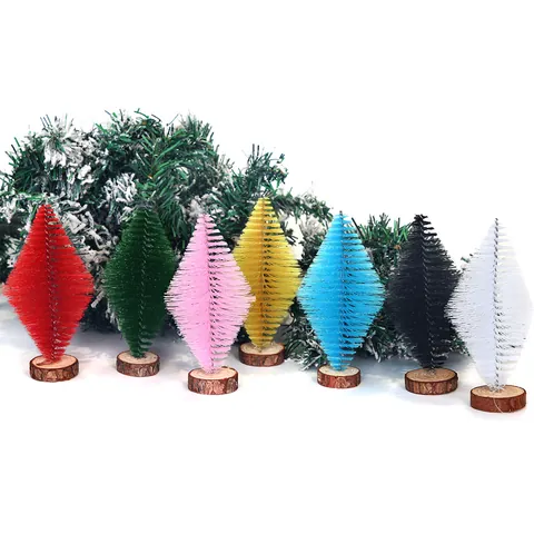 Mini Raute Kiefernnadel Weihnachtsbaum Tischdekoration Mit Holzsockel Künstlicher Kleiner Baum Für Feiertags Heimdekor