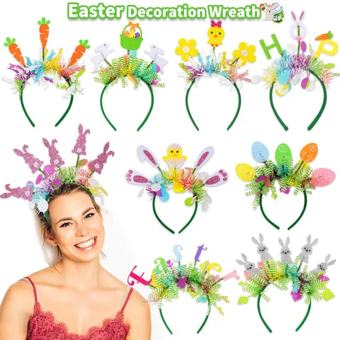 Diadema de Pascua Orejas de Conejo Pollito Huevo de Pascua Patrón Decoración de Fiesta Accesorios para el Cabello para Celebración