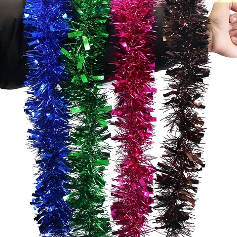 Glänzendes Metallic PET Lametta Girlande Deko Streamer Für Geburtstag Hochzeit Weihnachten Party Hintergrund Decke Hängendes Band Ornament