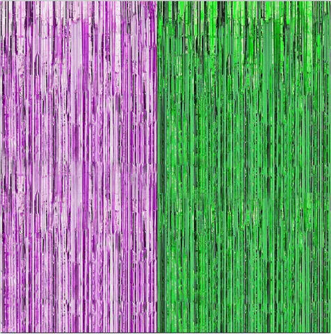 Decorazioni per Feste a Tema Fantasy Rosa Verde Olografico Laser Tenda in Lamina Tovaglia Set Lucido Frangia Sfondo Layout Articoli per Feste