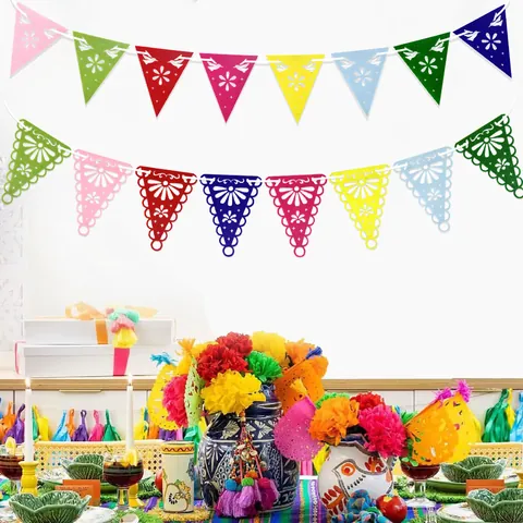 Banner Messicano Papel Picado Ghirlanda Colorata Cinco De Mayo Giorno Dei Morti Decorazioni Per Feste Striscione Intagliato Per Atmosfera Festiva