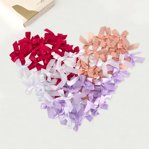 Mini Lazos de Poliéster Satinado Estilo Coquette Decoraciones de Fiesta Para Cajas de Regalo Accesorios DIY Lazos Anudados a Mano