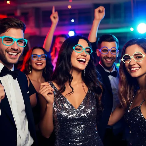 Neon Fluoreszierende Partybrille Leuchtender Rahmen Glow In The Dark Kunststoff Brillen Nachtclub KTV Tanzparty Kostüm Requisiten