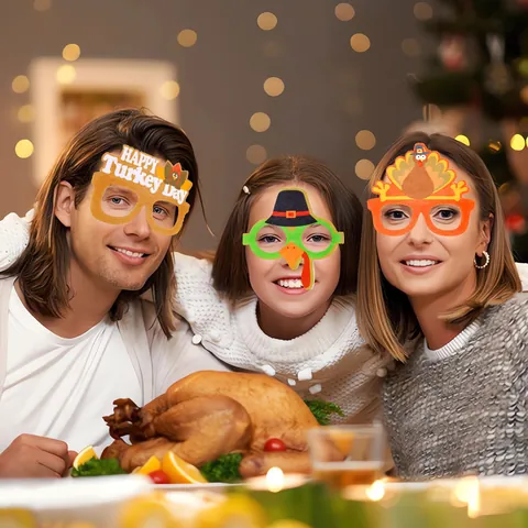 Thanksgiving Partybrille Lustige Cartoon Truthahn Kürbis Pilgerhut Brille Dekoration Für Erwachsene Kinder Erntefest Party Requisiten