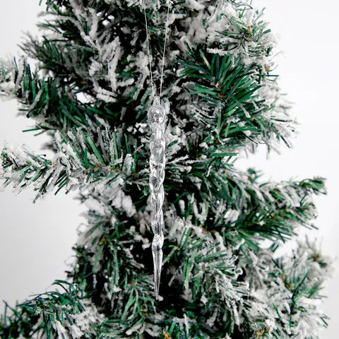 Transparent Spiral Icicle Christmas Tree Hanging Ornaments Clear Plastic Pendants For Winter Holiday Party Home Decoration