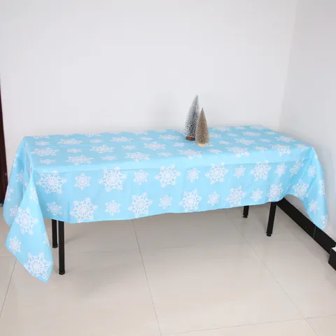 Tovaglia Natalizia con Fiocchi di Neve Rettangolare in Poliestere per Tavolo da Pranzo Festa Decorazione Festiva Casa Cucina