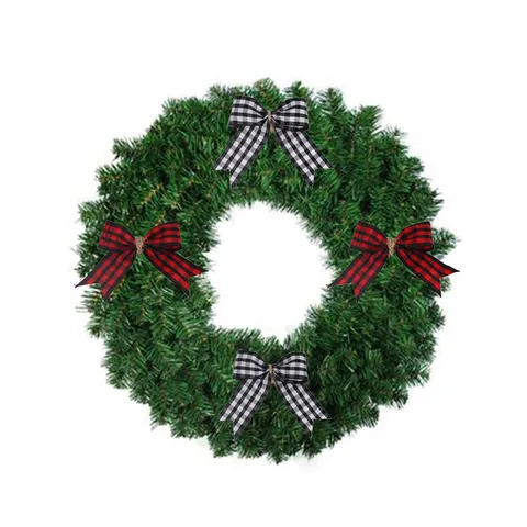Χριστουγεννιάτικα Διακοσμητικά Φιόγκοι Buffalo Plaid Πολυεστερικοί Καρό Φιόγκοι Με Σχοινί Κάνναβης για Χριστουγεννιάτικο Δέντρο DIY