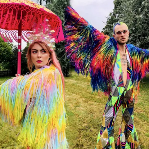 Macaron Rainbow Tinsel Fringe Jacket For Festival Party Carnival Costume Colorful Laser PET Material Performance Tassel Jacket Coat