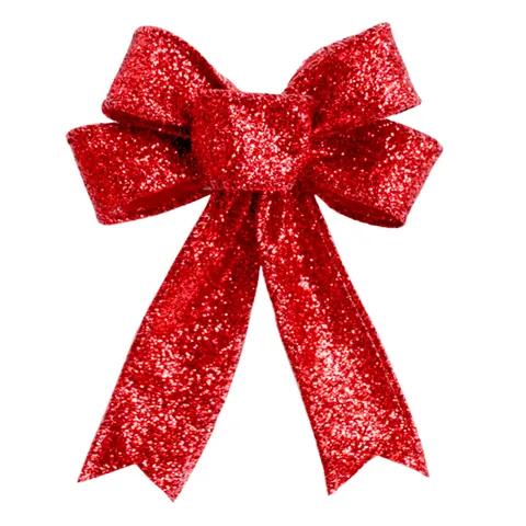 Glitter Stof Grote Kerststrik Hangend Ornament Voor Kerstboom Slinger Cadeauverpakking Decoratie Feestdag Bruiloft Decor