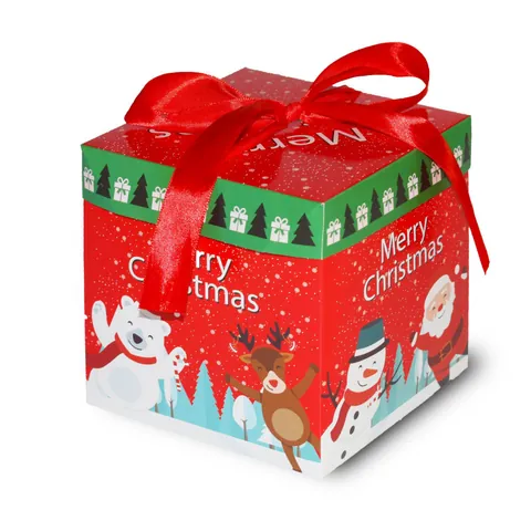 Tre Scatole Regalo di Natale Con Fiocchi Carta Rossa Verde Scatole Sovrapponibili Grandi Medie Piccole per Festa di Natale Casa Centro Commerciale Decorazioni Ornamenti