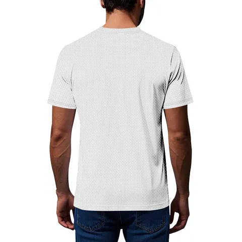 Ανδρικό Καλοκαιρινό T-Shirt Seersucker Γρήγορο Στέγνωμα Αναπνεύσιμο Μονόχρωμο Κοντό Μανίκι Top για Άνδρες Casual Slim Fit