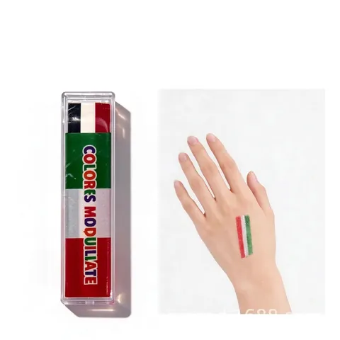 HuaBa Barra de Pintura Facial y Corporal Tricolor Seis Colores Crayones de Pintura Corporal para Día de la Independencia de México Copa del Mundo