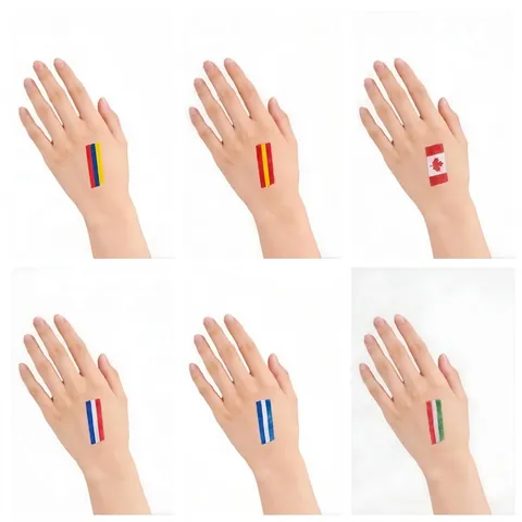 Set Trucco Viso Giorno dell'Indipendenza del Messico Bandiera Nazionale Rosso Bianco Verde Pigmento per Body Painting Con Unghie a Pressione Messico Feste