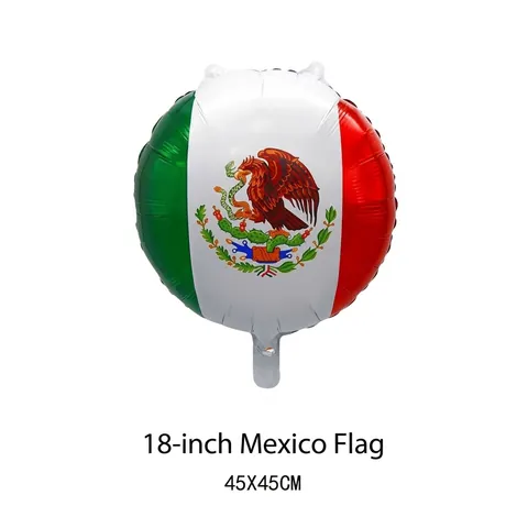 Mexican Carnival Festive Aluminum Film Balloon Round Party Decoration Sombrero Guitar Cactus Taco Pattern Balloon