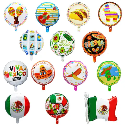 Mexikanische Unabhängigkeitstag Ballons Viva Mexico Aluminiumfolie Ballon Fiesta Party Deko