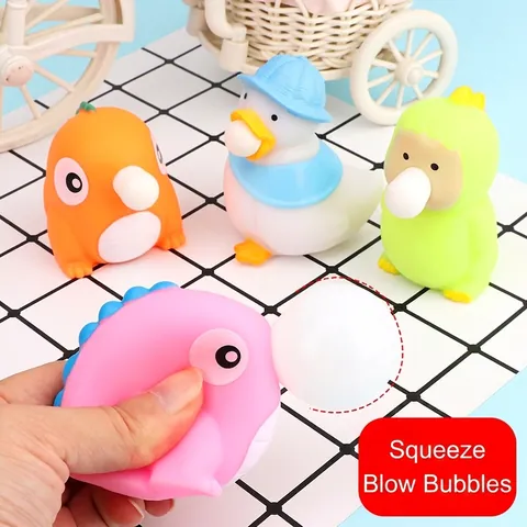 Süßes Tier Seifenblasen Spucken Squishy Spielzeug Stressabbau Vinyl Quetschspielzeug Lustige Ente Dinosaurier Sensorisches Spielzeug Geschenk