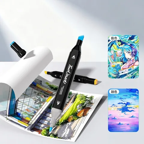 Markers Met Dubbele Kop Inkt Op Alcoholbasis Sneldrogend Professionele Kunsttekening Schetsen Voor Studenten Anime