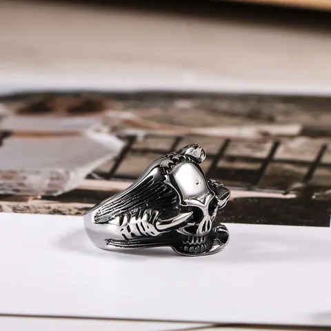 Vintage Gothic Punk Totenkopf Kralle Ring 316L Edelstahl Biker Rock Stil Für Herren