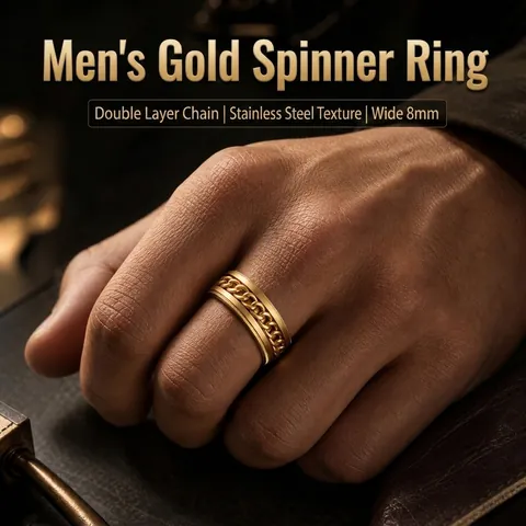 Edelstahl Spinner Ring Für Herren Drehbar Kette Römische Ziffern Mond Stern Relief Angst Stressabbau Ring Mode Schmuck Geschenk