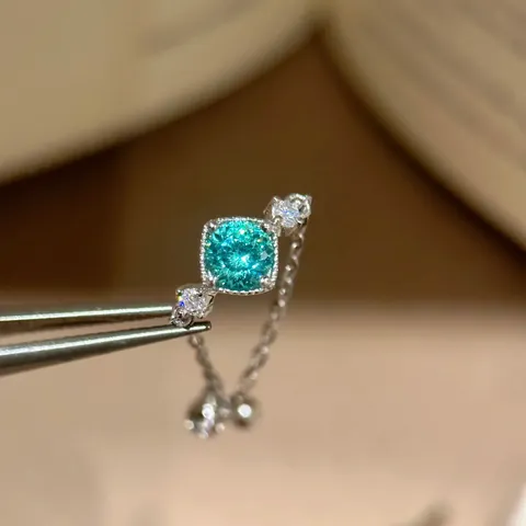 Elegante Zirconia Bloem Open Ring Voor Dames Licht Luxe Koperen Verstelbare Wijsvinger Ring Vierkante Edelsteen Sieraden Accessoire