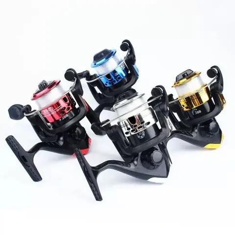 Carrete De Pesca Spinning Con Línea Bobina De Aluminio 3BB Relación 5.2:1 Mango Plegable Portátil Agua Dulce