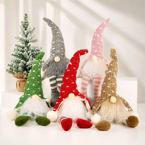 Gnomo di Natale Luminoso Bambola Rudolph Senza Volto Decorazione di Peluche Gambe Lunghe Festa di Natale Arredamento Casa