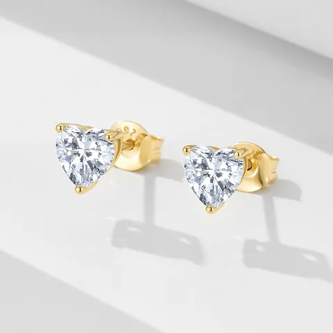 925 Sterling Silber Herz Zirkonia Ohrstecker Für Damen Minimalistische Funkelnde CZ Stein Eingelegte Leichte Pendler Schmuck
